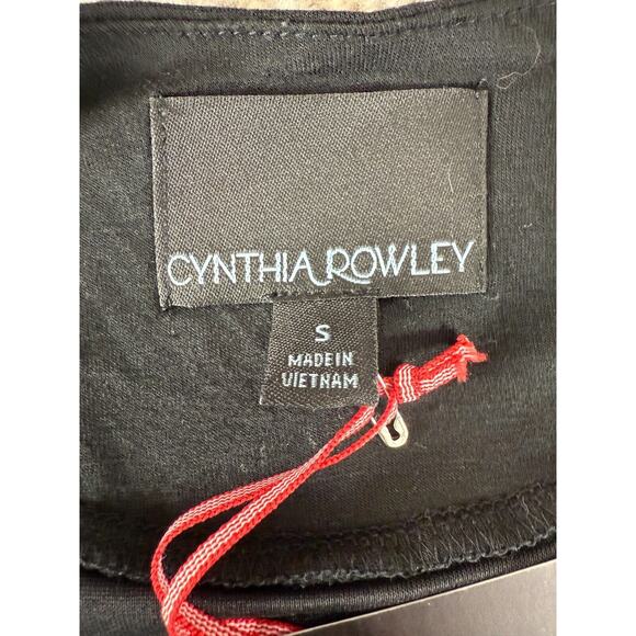 Cynthia Rowley Size S Beaded Stretch Sleeveless Top Black Pullover Blouse Scoop - Picture 6 of 8